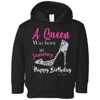 A Queen Was Born In January Birthday Toddler Hoodie