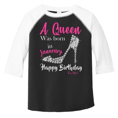 A Queen Was Born In January Birthday Toddler Fine Jersey T-Shirt