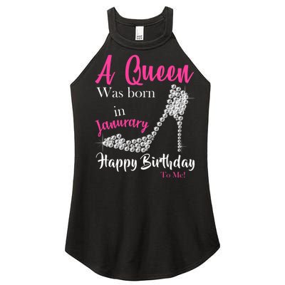 A Queen Was Born In January Birthday Women's Perfect Tri Rocker Tank