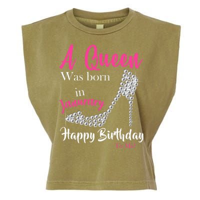 A Queen Was Born In January Birthday Garment-Dyed Women's Muscle Tee