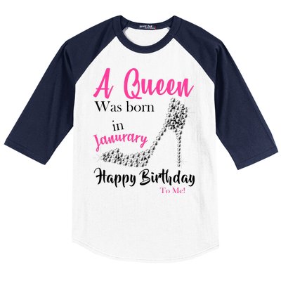 A Queen Was Born In January Birthday Baseball Sleeve Shirt