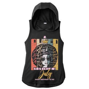 A Queen Was Born In July Ladies PosiCharge Tri-Blend Wicking Draft Hoodie Tank