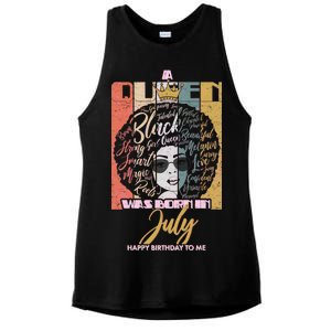 A Queen Was Born In July Ladies PosiCharge Tri-Blend Wicking Tank