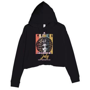 A Queen Was Born In July Crop Fleece Hoodie