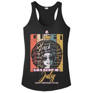 A Queen Was Born In July Ladies PosiCharge Competitor Racerback Tank