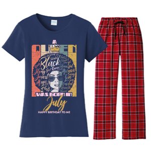 A Queen Was Born In July Women's Flannel Pajama Set