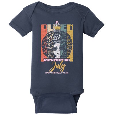 A Queen Was Born In July Baby Bodysuit