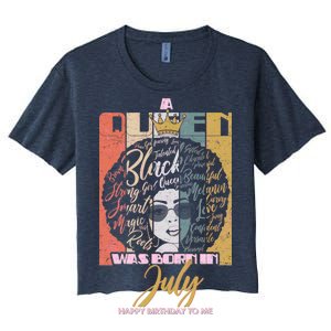 A Queen Was Born In July Women's Crop Top Tee