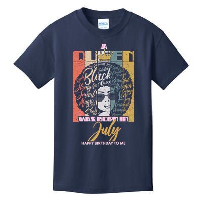 A Queen Was Born In July Kids T-Shirt