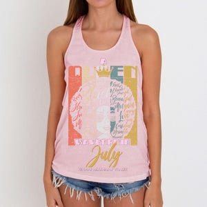 A Queen Was Born In July Women's Knotted Racerback Tank