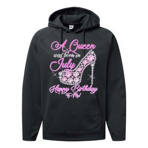 A Queen Was Born In July Fancy Birthday Performance Fleece Hoodie