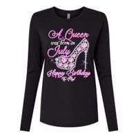 A Queen Was Born In July Fancy Birthday Womens Cotton Relaxed Long Sleeve T-Shirt