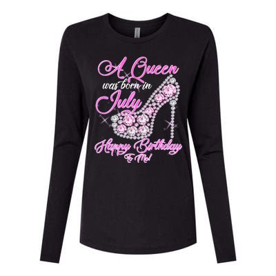 A Queen Was Born In July Fancy Birthday Womens Cotton Relaxed Long Sleeve T-Shirt