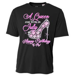 A Queen Was Born In July Fancy Birthday Cooling Performance Crew T-Shirt