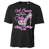 A Queen Was Born In July Fancy Birthday Cooling Performance Crew T-Shirt