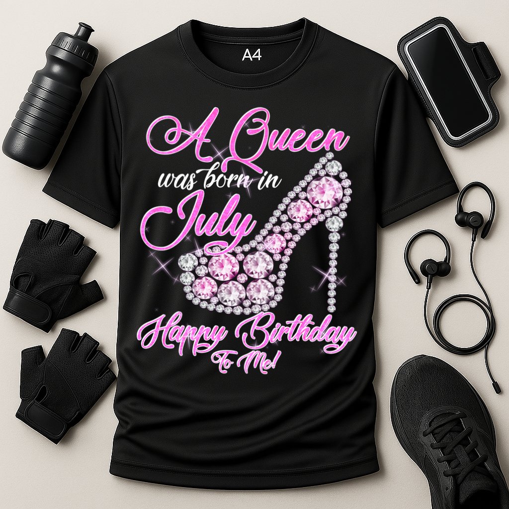 A Queen Was Born In July Fancy Birthday Cooling Performance Crew T-Shirt