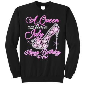 A Queen Was Born In July Fancy Birthday Sweatshirt