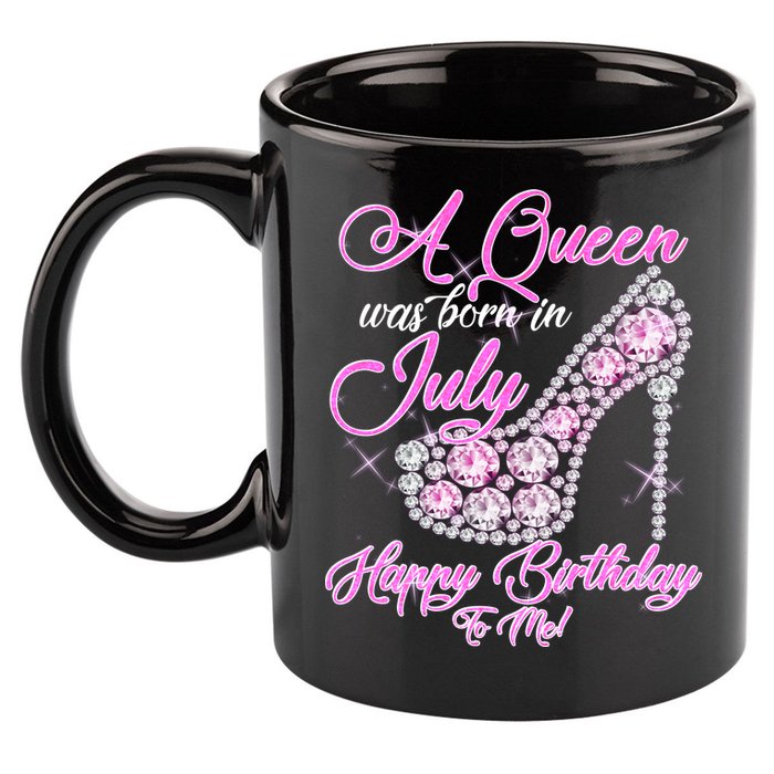 A Queen Was Born In July Fancy Birthday 11oz C Handle Ceramic Mug