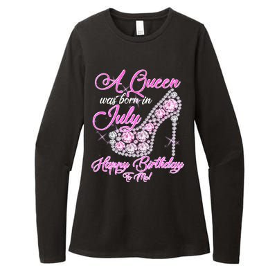 A Queen Was Born In July Fancy Birthday Womens CVC Long Sleeve Shirt