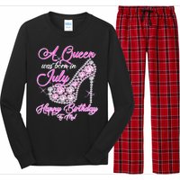 A Queen Was Born In July Fancy Birthday Long Sleeve Pajama Set