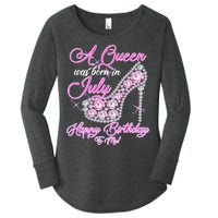 A Queen Was Born In July Fancy Birthday Women's Perfect Tri Tunic Long Sleeve Shirt