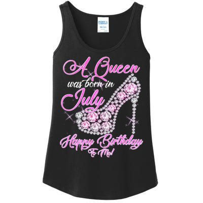 A Queen Was Born In July Fancy Birthday Ladies Essential Tank