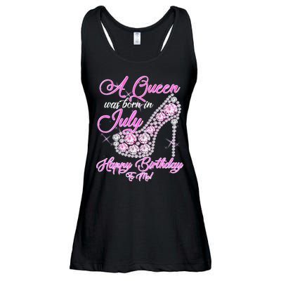 A Queen Was Born In July Fancy Birthday Ladies Essential Flowy Tank