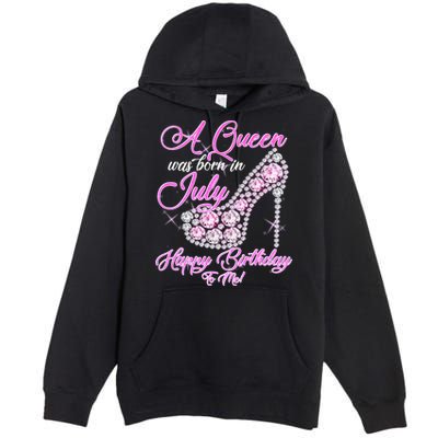 A Queen Was Born In July Fancy Birthday Premium Pullover Hoodie