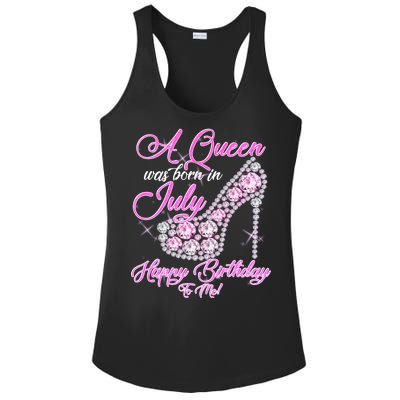 A Queen Was Born In July Fancy Birthday Ladies PosiCharge Competitor Racerback Tank