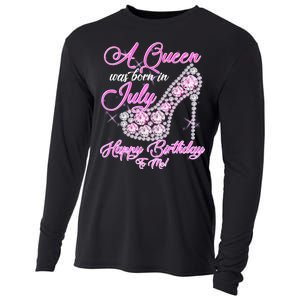 A Queen Was Born In July Fancy Birthday Cooling Performance Long Sleeve Crew