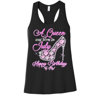 A Queen Was Born In July Fancy Birthday Women's Racerback Tank