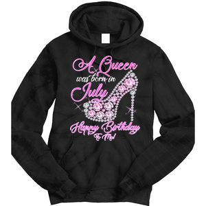 A Queen Was Born In July Fancy Birthday Tie Dye Hoodie