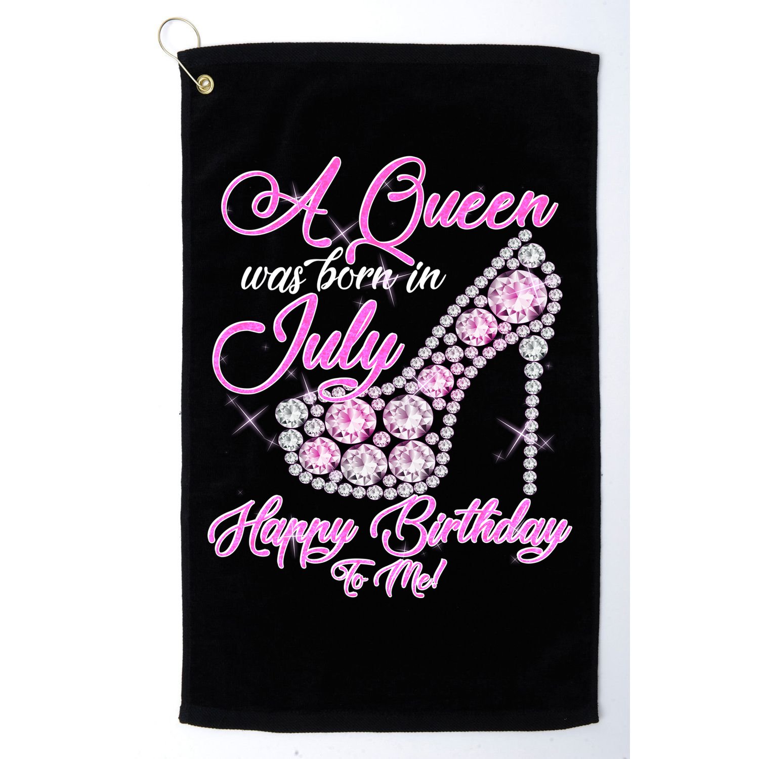A Queen Was Born In July Fancy Birthday Golf Towel