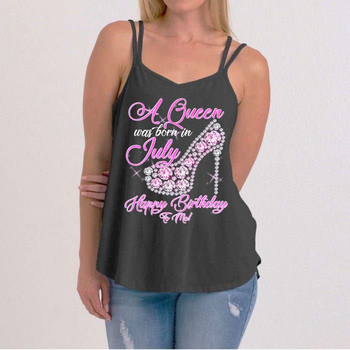 A Queen Was Born In July Fancy Birthday Women's Strappy Tank