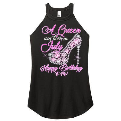 A Queen Was Born In July Fancy Birthday Women's Perfect Tri Rocker Tank