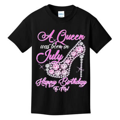 A Queen Was Born In July Fancy Birthday Kids T-Shirt