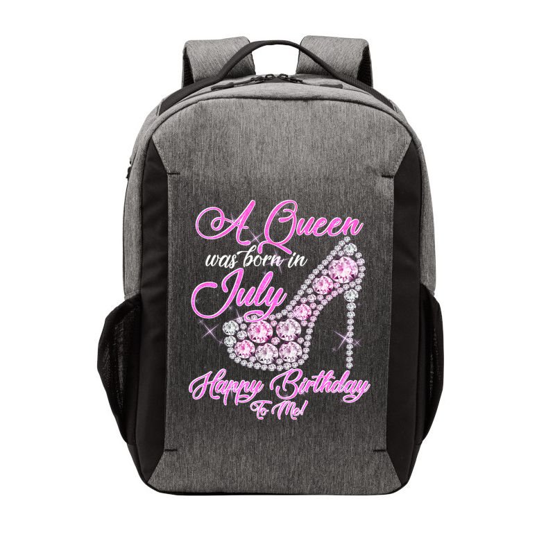 A Queen Was Born In July Fancy Birthday Vector Backpack