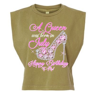 A Queen Was Born In July Fancy Birthday Garment-Dyed Women's Muscle Tee