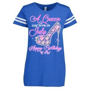 A Queen Was Born In July Fancy Birthday Enza Ladies Jersey Football T-Shirt