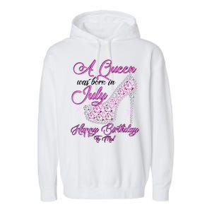 A Queen Was Born In July Fancy Birthday Garment-Dyed Fleece Hoodie