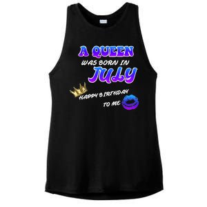 A Queen Was Born In July Happy Birthday To Me Ladies PosiCharge Tri-Blend Wicking Tank