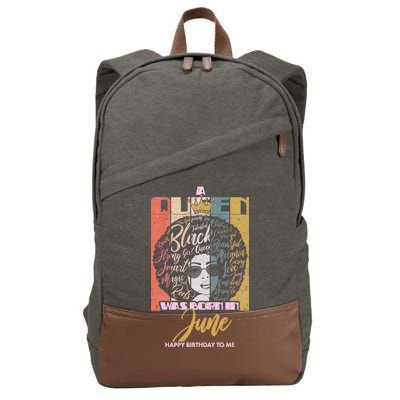 A Queen Was Born In June Cotton Canvas Backpack