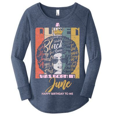 A Queen Was Born In June Women's Perfect Tri Tunic Long Sleeve Shirt