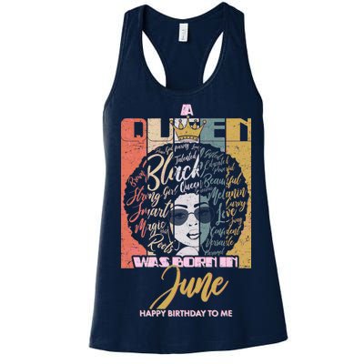 A Queen Was Born In June Women's Racerback Tank