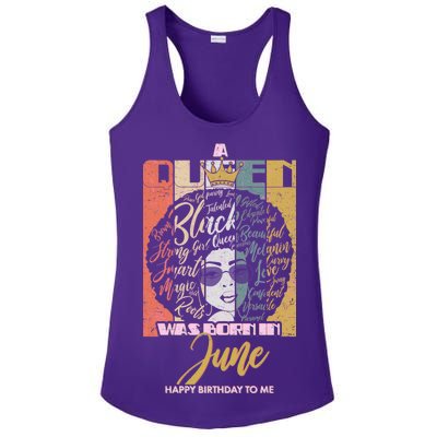 A Queen Was Born In June Ladies PosiCharge Competitor Racerback Tank