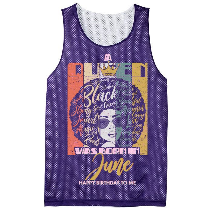 A Queen Was Born In June Mesh Reversible Basketball Jersey Tank