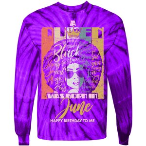 A Queen Was Born In June Tie-Dye Long Sleeve Shirt