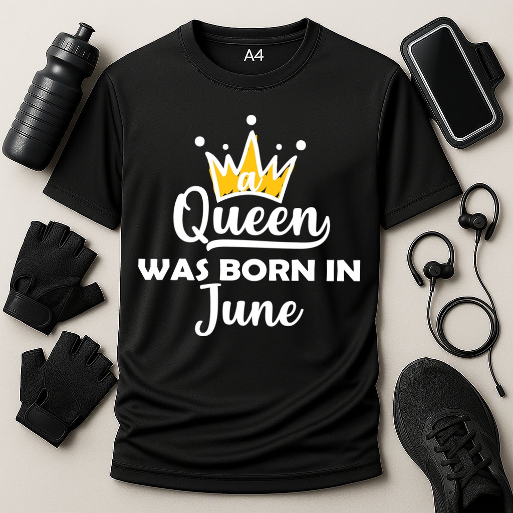 A Queen Was Born In June Birthday Cooling Performance Crew T-Shirt
