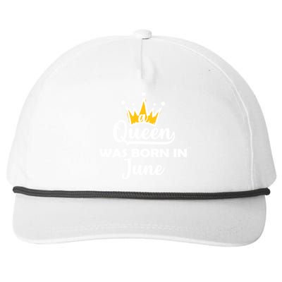 A Queen Was Born In June Birthday Snapback Five-Panel Rope Hat