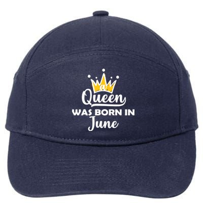 A Queen Was Born In June Birthday 7-Panel Snapback Hat